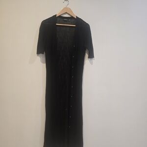 Chic Black Button-Front Cardigan